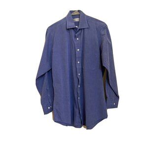 Bentley Square Mens Dress Shirt 15.5 32/33 Blue